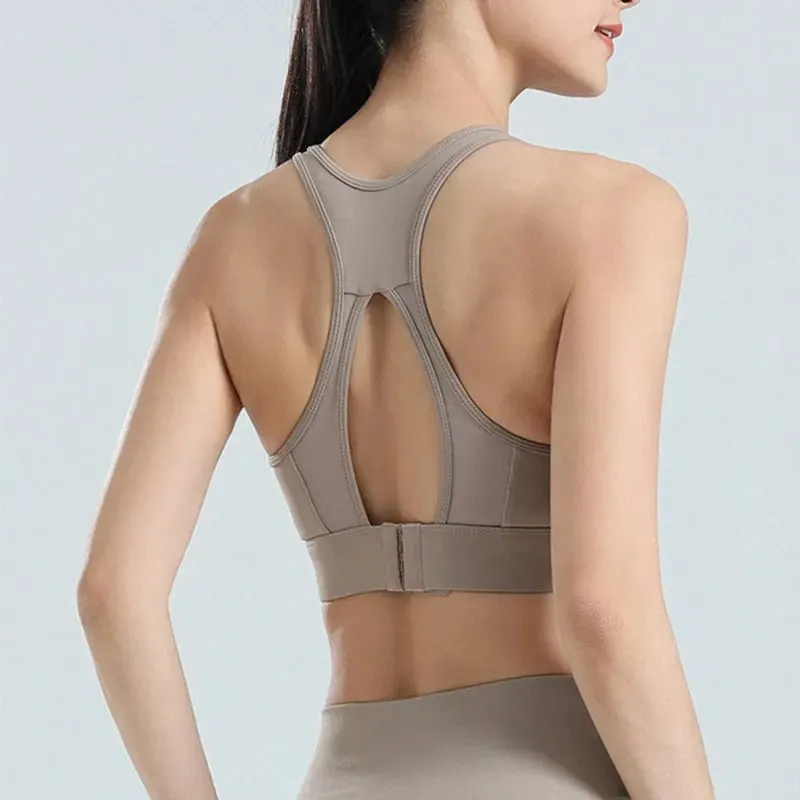 Sexy Back Yoga Crop Top Bra Inner Padded Fitness Tank Top Elastic Sport Bra Gym Vest Running Yoga Professional Workout Vest