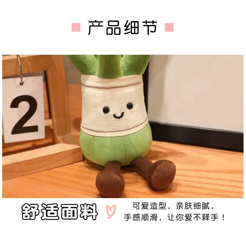Stuffed Humanoid Vegetable Plush Pillow Smiling Corn Carrot Asparagus Doll with Legs Decor Prop Gift