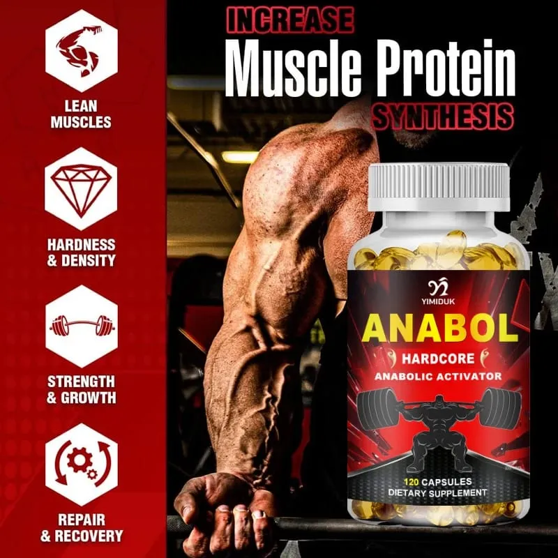 Buy 1 Get 1 Free! Anabol Hardcore Supplement for Muscle Growth Improved Endurance Stress and Mood Relief and Overall Health