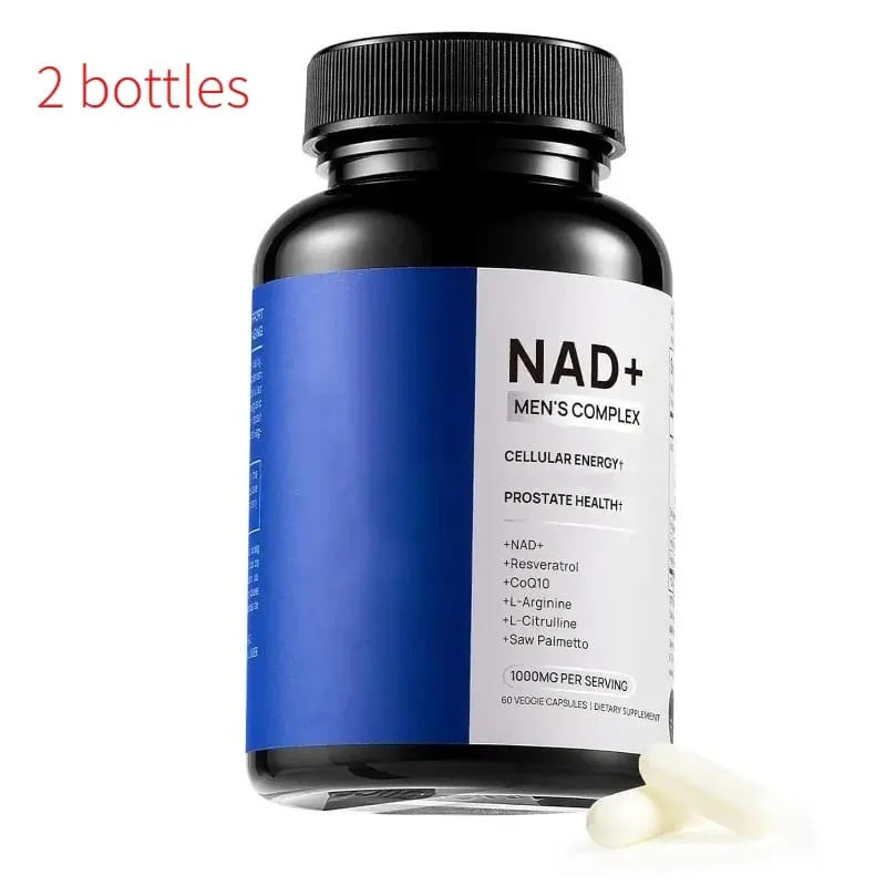 NAD+ Men’s Complex with L-Arginine CoQ10 & Resveratrol – Daily Energy Antioxidant & Wellness Support Vegan Non-GMO 60 Capsules