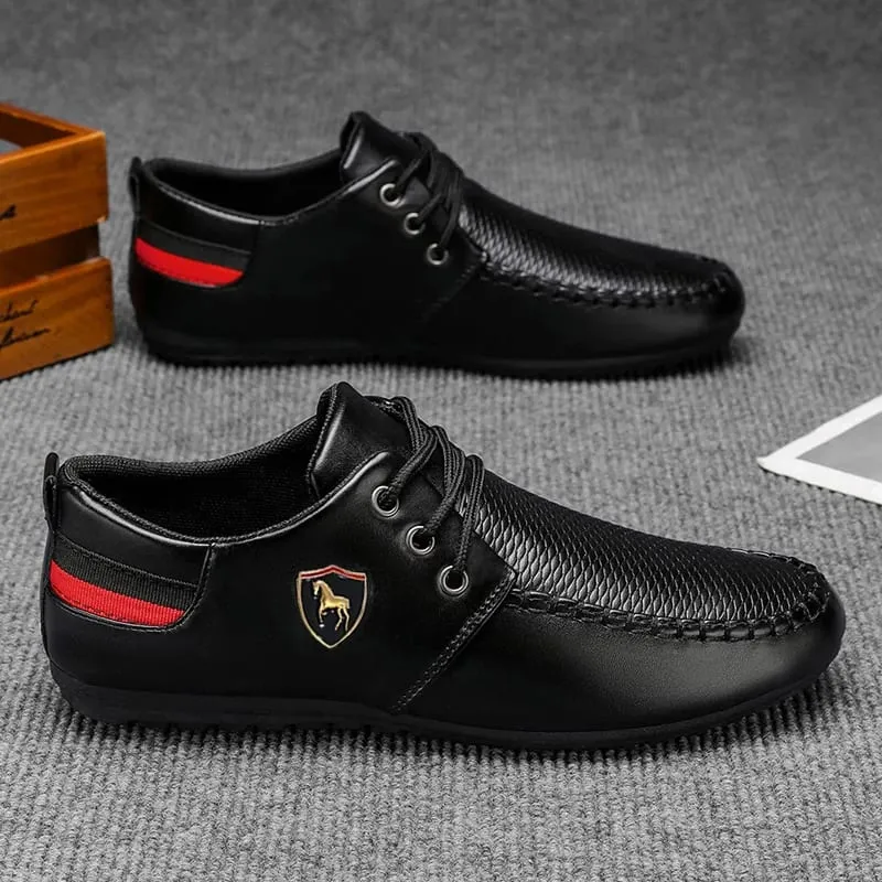 Men's Business-Style Loafers Soft-Soled Breathable Casual Shoes Delicate Materials with Breathable Texture Non-Slip and Wear-Resistant Rubber Sole