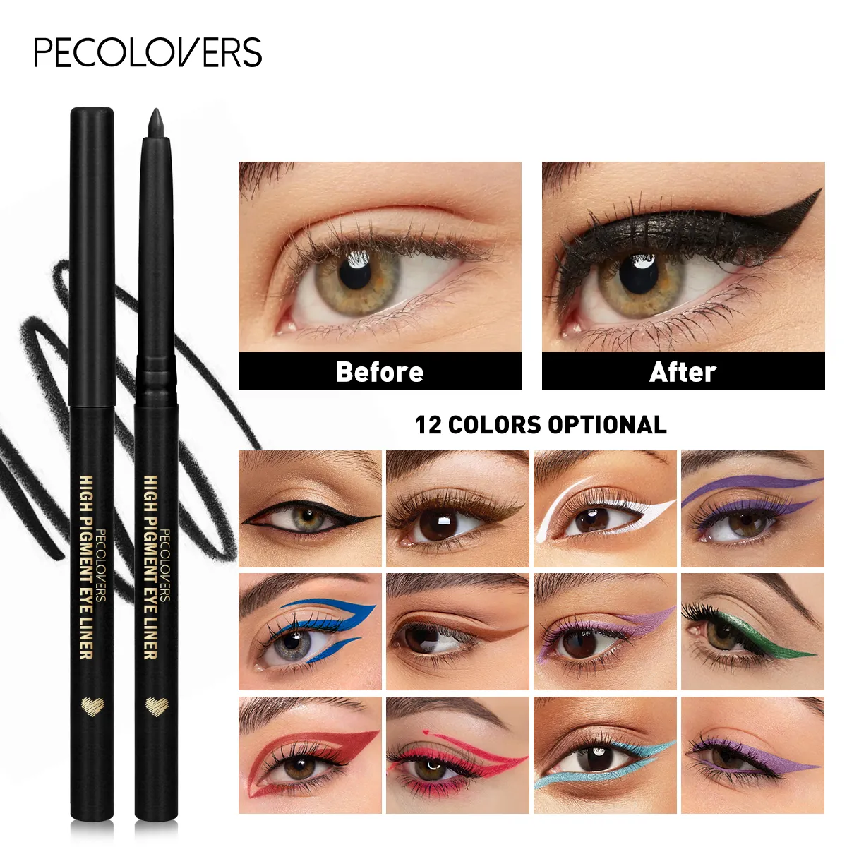 1 Pcs Multi-colors Matte Eyeliner Pencil High Color Rendening Used As Eyeliner and Eyeshadow Eye-catching Eye Makeup