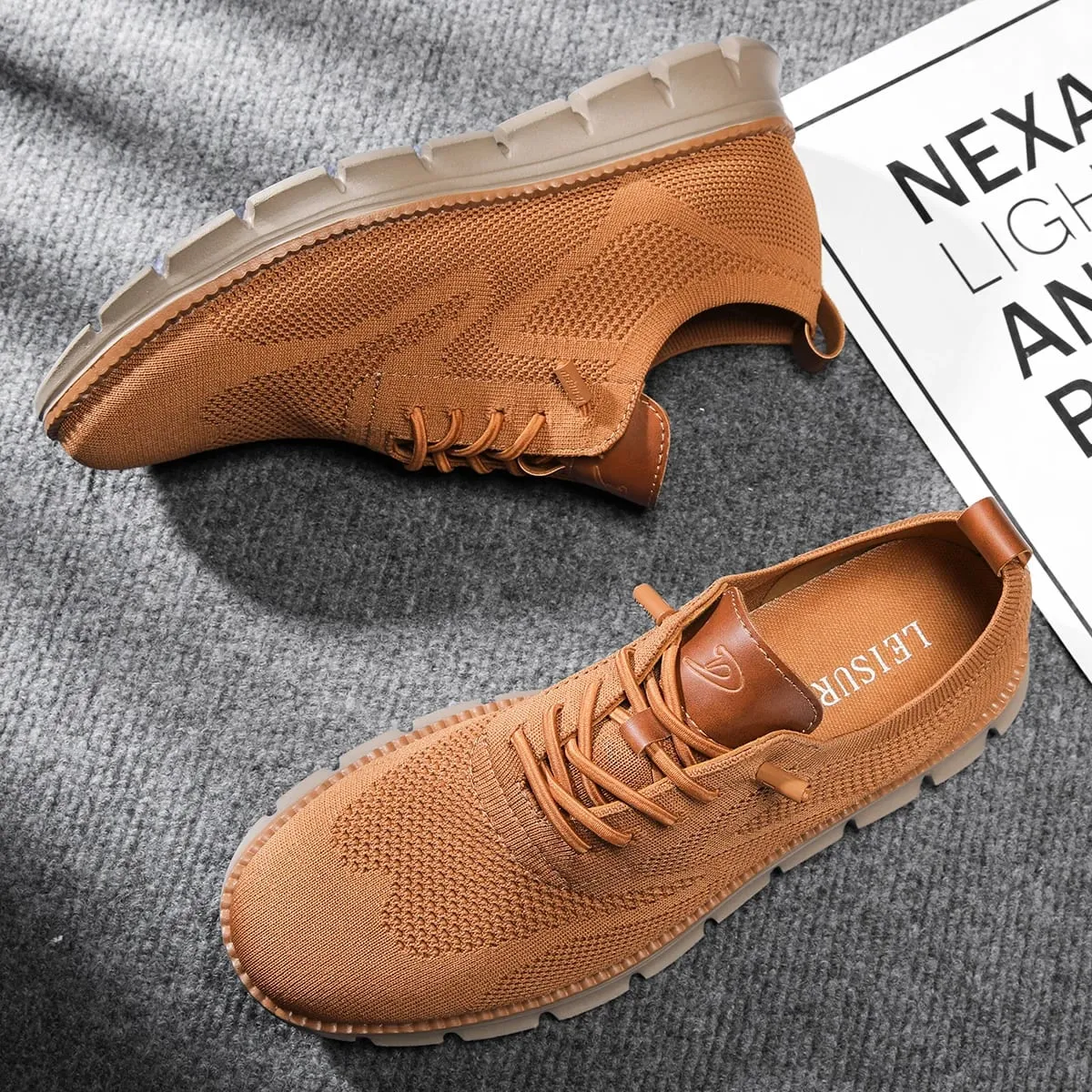 Men's Casual Dress Shoes Fashion Walking Sneakers Mesh Business Oxfords Work Lightweight Soft Sole