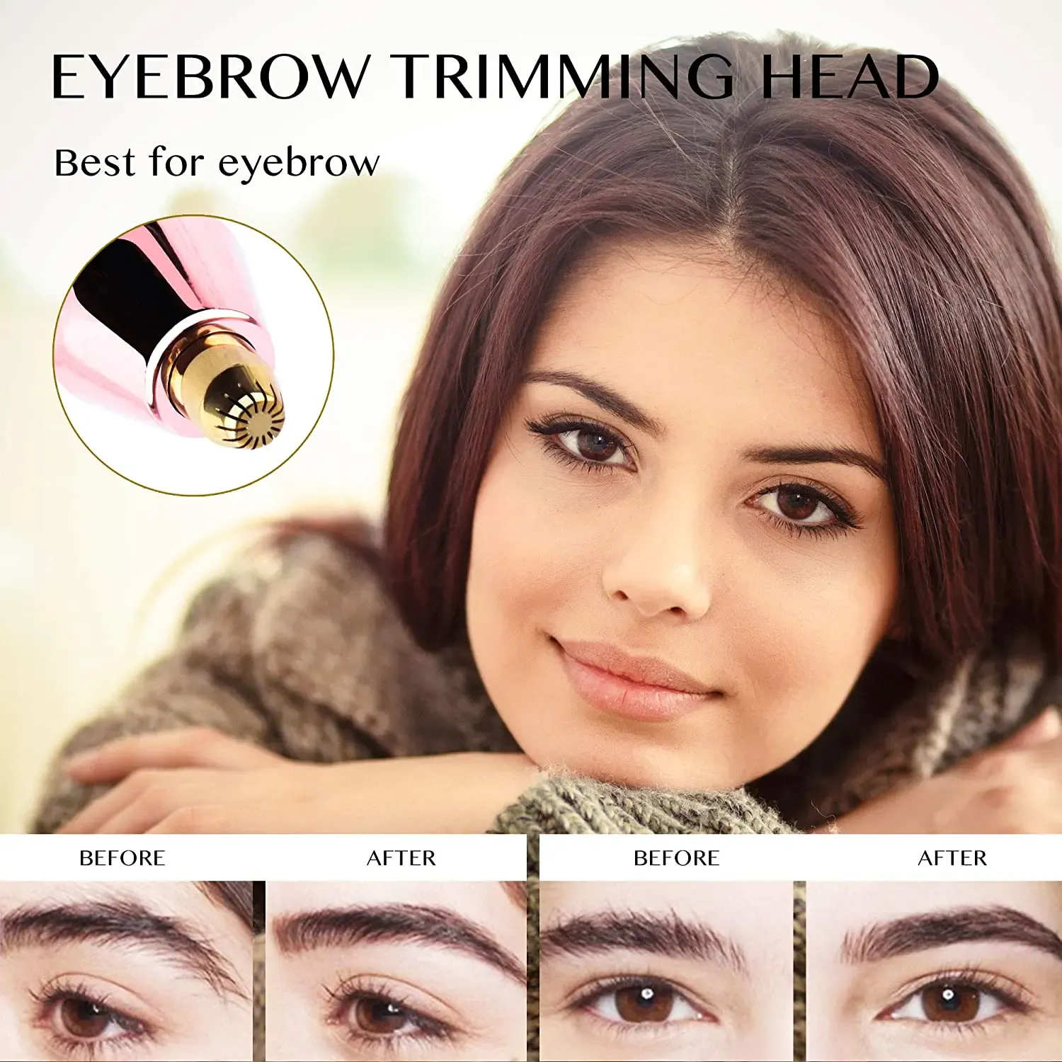 Dighealth 2 EN 1 Rasoir De Sourcils Rechargeable Épilateur Facial Maquillage Mini Rasoir Épilateur Indolore avec Lumière LED Intégrée