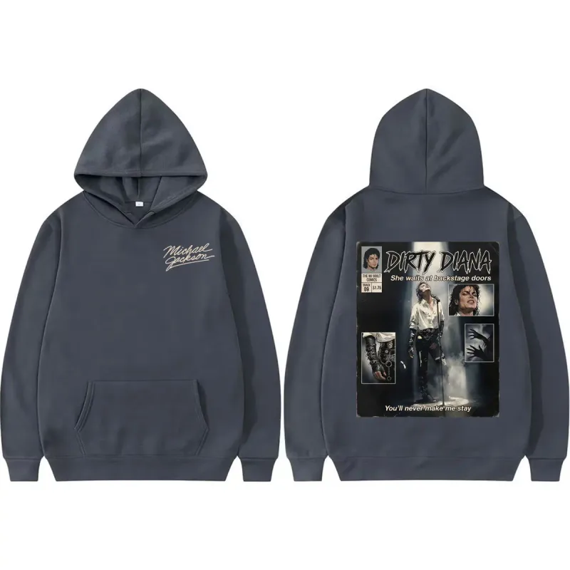Michael Jackson Dirty Diana Hoodie King of Pop Bad Era Rock Sweatshirts Men Women Fashion Hip Hop High Quality Hoodie Streetwear