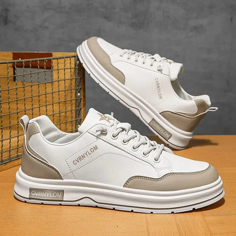 Spring Summer Men Sneakers Breathable Casual Board Shoes Platform Chunky Slip-On Lightweight Walking Footwear Trendy Male