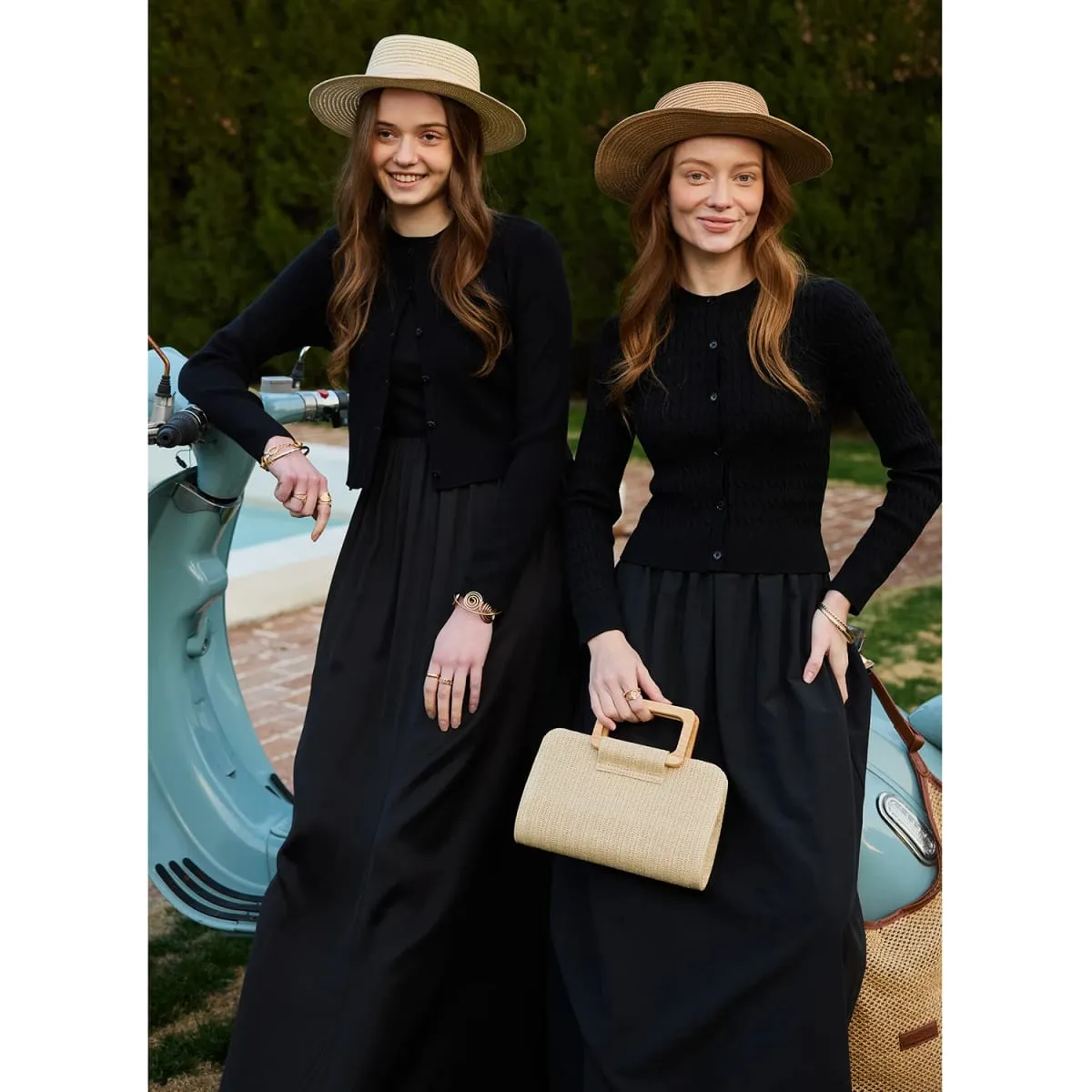 AP SS26 Women Sleeveless Dress Elastic Waist Skirt Cable Cardigan Clothing Elegant