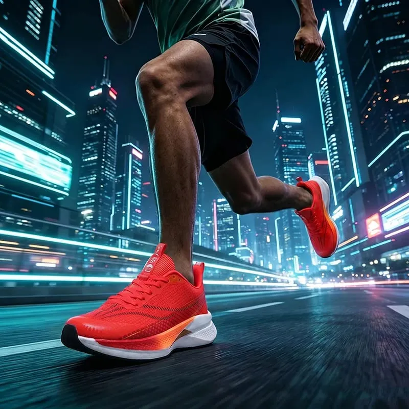 Men Carbon Plate Running Shoes Breathable Women Athletic Tennis Sneakers Cushion Sport Trainers Outdoor Marathon Jogging Shoes