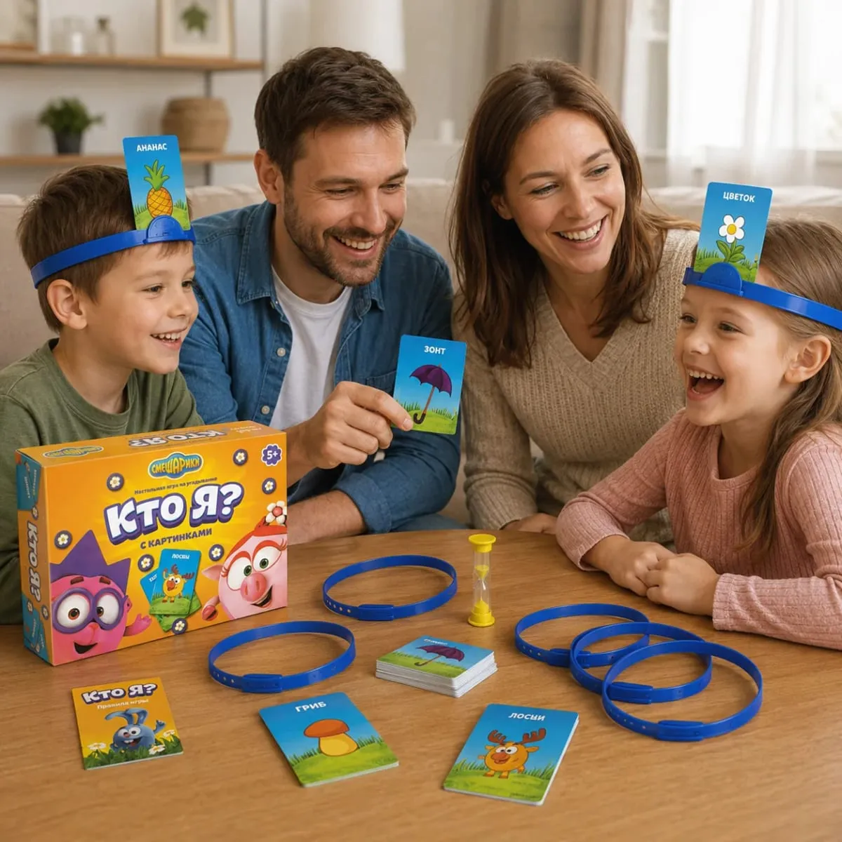 Who Am I Picture Headband Guessing Card Game Kids Family Party Educational Charades Russian Version