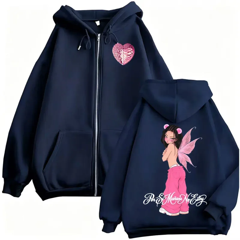 Rapper Omar Courtz Por Si Manana No Estoy Tour Album Zipper Hoodies Men's Clothing Fashion Casual Fleece Sweatshirt Jacket Coats