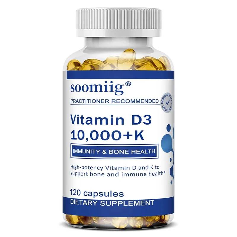 Vitamin D3 + K - Supplement for Immune Support Bone & Heart Health Vitamin D with MK-7 (Vitamin K2) Non-GMO Gluten-Free