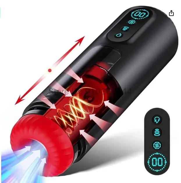 Automatic Telescopic Sucking Heating Male Masturbator Realistic Penis Pump Pocket Pussy 9 Vibrating Sex Machine Sex Toys for Men