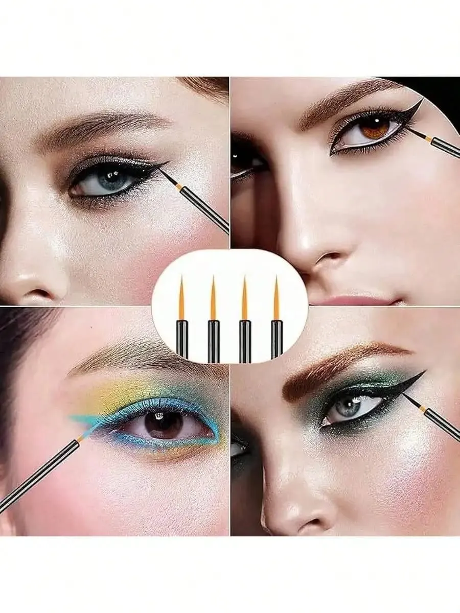 10Pcs/Set Disposable Eyeliner Brushes With Cap Fine Fiber Nail Art Pen Applicators Wand Professional Cosmetic Mini Makeup Tools
