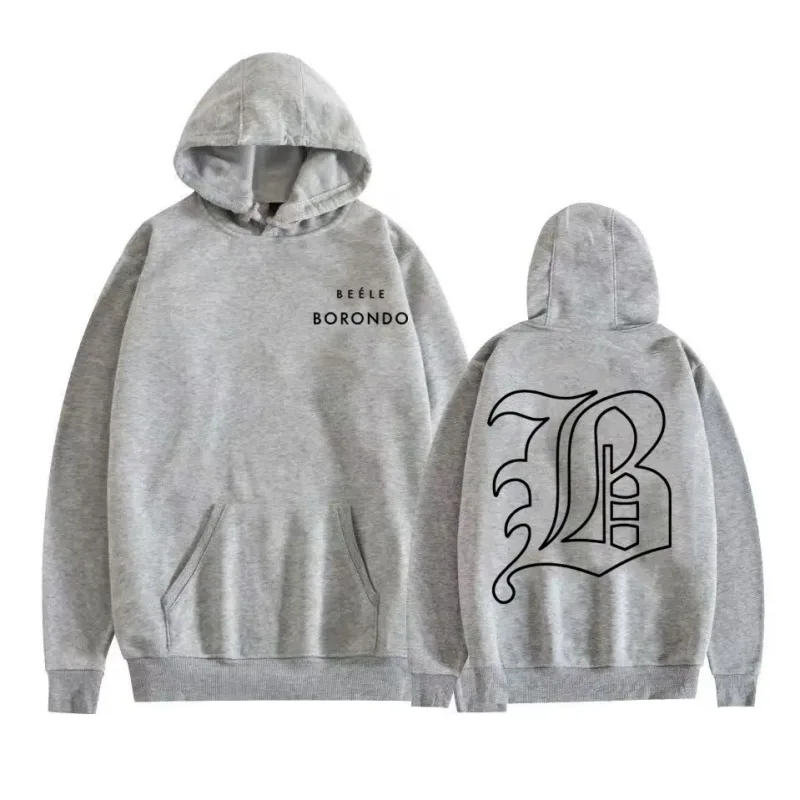 Sudaderas con capucha con logotipo del rapero BEELE Borondo, ropa para hombre, sudaderas Vintage de Hip Hop de gran tamaño, jerséis informales de lana, ropa de calle