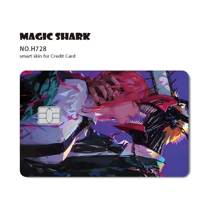 Magic Shark Cool Anime Cool Holographic Laser Shinny Film Skin Sticker Cover for Bank Credit Debit Card