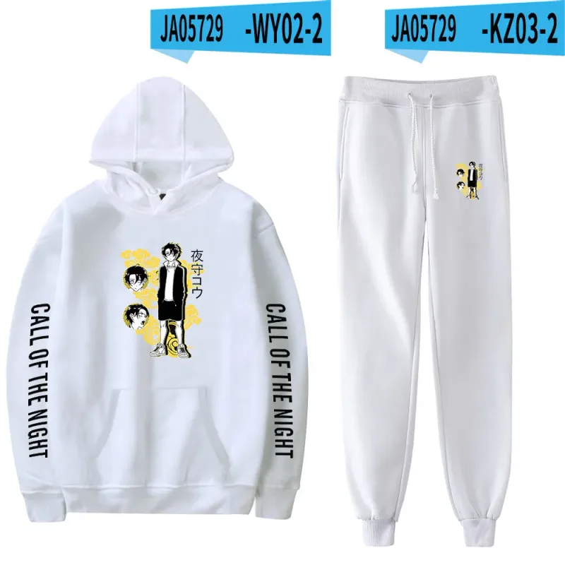 Harajuku Comfortable Call of the Night Print Sweatshirt Sweatpants Suit Hoodies+ Trousers Suit Boys/Girls 2 Piece Set Clothes