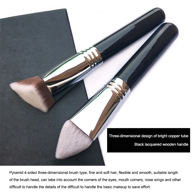 Makeup Kabuki Foundation Brush Luxury Single Pro Large Slant Triangle Square Tapered Vegan Cosmetic Brushes