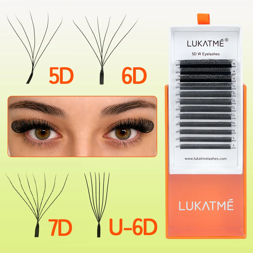 5D 6D 7D W Clover Eyelash Extension Premade Fans 6D U False Eyelash Mega Volume W Shape 5D 6D 7D Lashes 7-15mm U 6D Lash