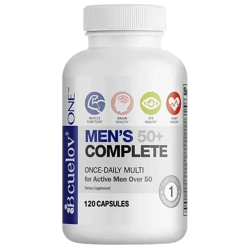 Men's Multivitamin for 50+ - High Potency Formula for Brain Eye & Heart Health for Brain Eye & Heart Health 120 Capsules