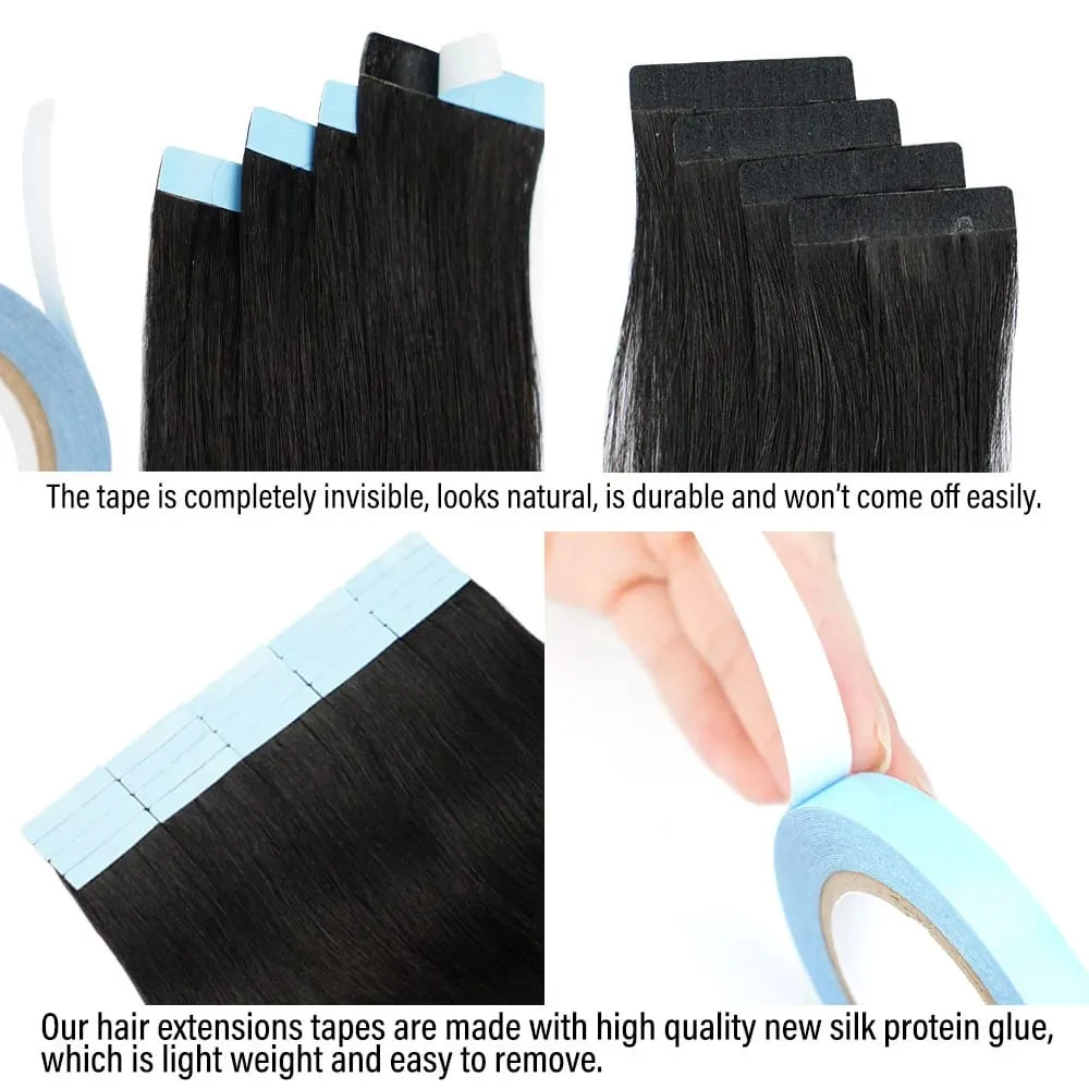 Doreen Tape in Hair extensions 100% Human Hair Material 16 to 24 inch 50g/set Natural Black Hair Extensions Real Human Hair