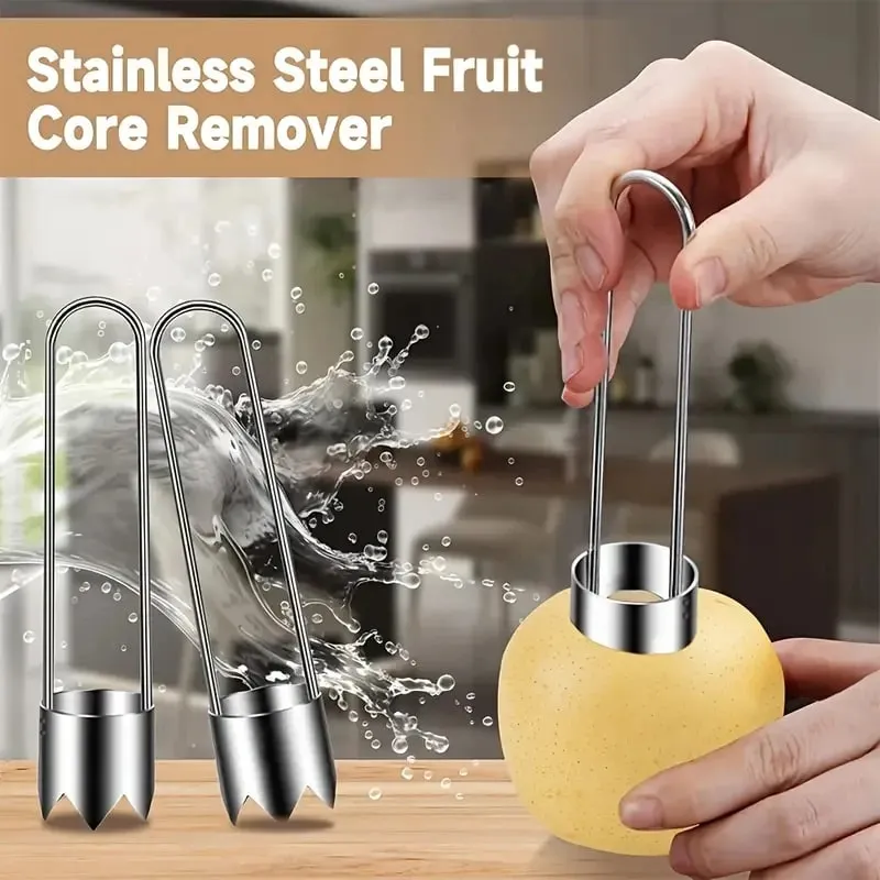 Stainless Steel Fruit Vegetable Corer Efficient Core Remover Tool for Apple Pepper Tomato Cucumber Easy Home Kitchen Gadget