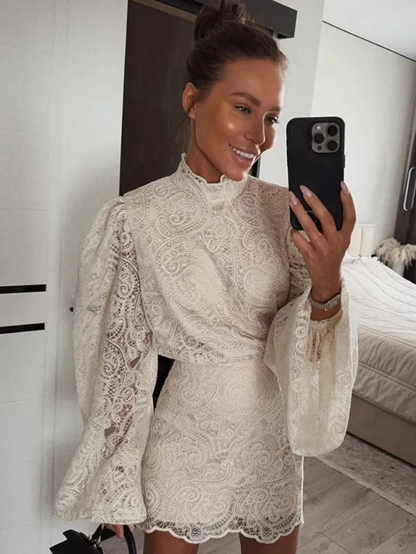 Sexy White Lace Hollow-out Halter Dress Women Chic Sleeveless Off-shoulder Backless Maxi Dresses 2026 Lady Vacation Beach Gowns