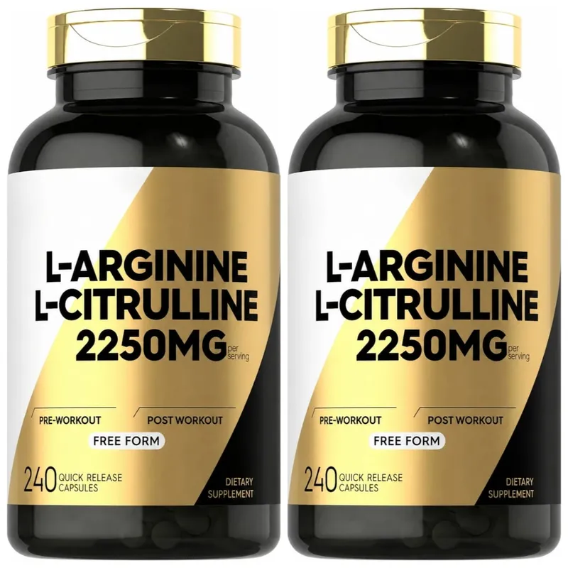 L-Arginine L-Citrulline Capsules -Amino Acid Dietary Supplement Non-GMO Daily Health Supplements 240 Capsules