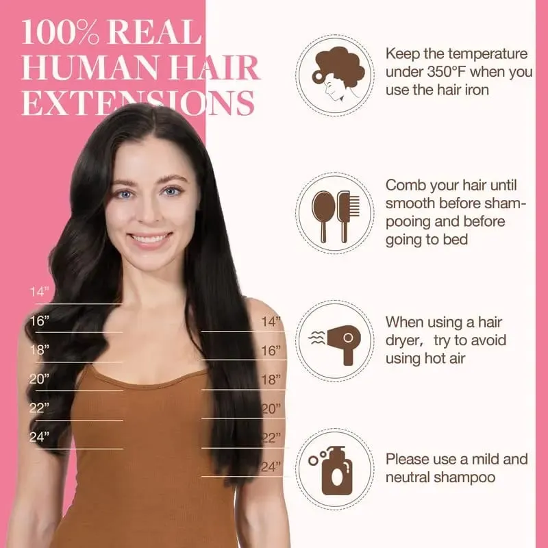 Straight Tape in Hair Extensions Human Hair Natural Black 20 Inch 50g 20pcs Skin Weft Seamless Tape in Real Remy Straight Hair for Women