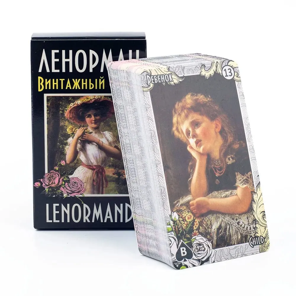 72Pcs ЛЕНОРМАН ВИНТАЖНЫЙ СТИЛЫ LENORMAND ORACLE Russian Visions Tarot Divination Fate Deck társasjáték kártya családi partira