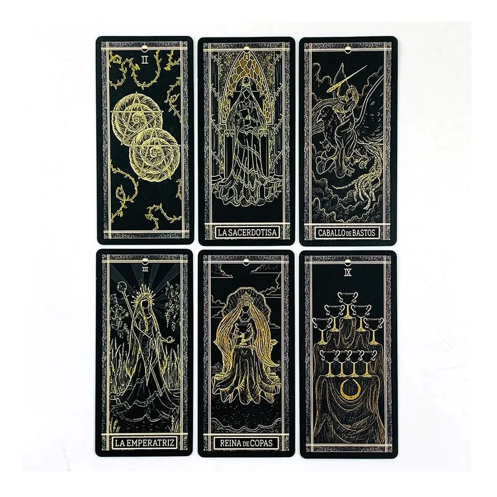Spanish Tarot Deck 78pcs Cards Predictive Divination Board Game Family Gathering Cards Game Meditation Travel & Gift Giving