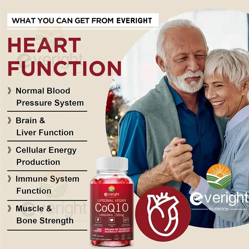 Liposomal CoQ10 150mg Capsules High Absorption Ubiquinol Coenzyme Q10 for Antioxidant Heart Function & Energy Production