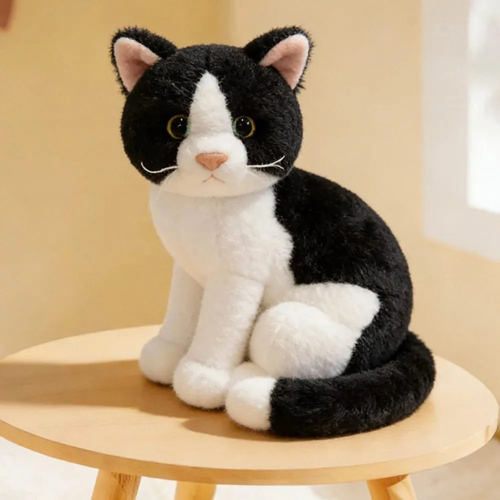 Plush Material Animal Body Pillow PP Cotton Filled 10inch Poultry Throw Pillows Cat Pattern Cute Design Animal Cushion Doll Toys