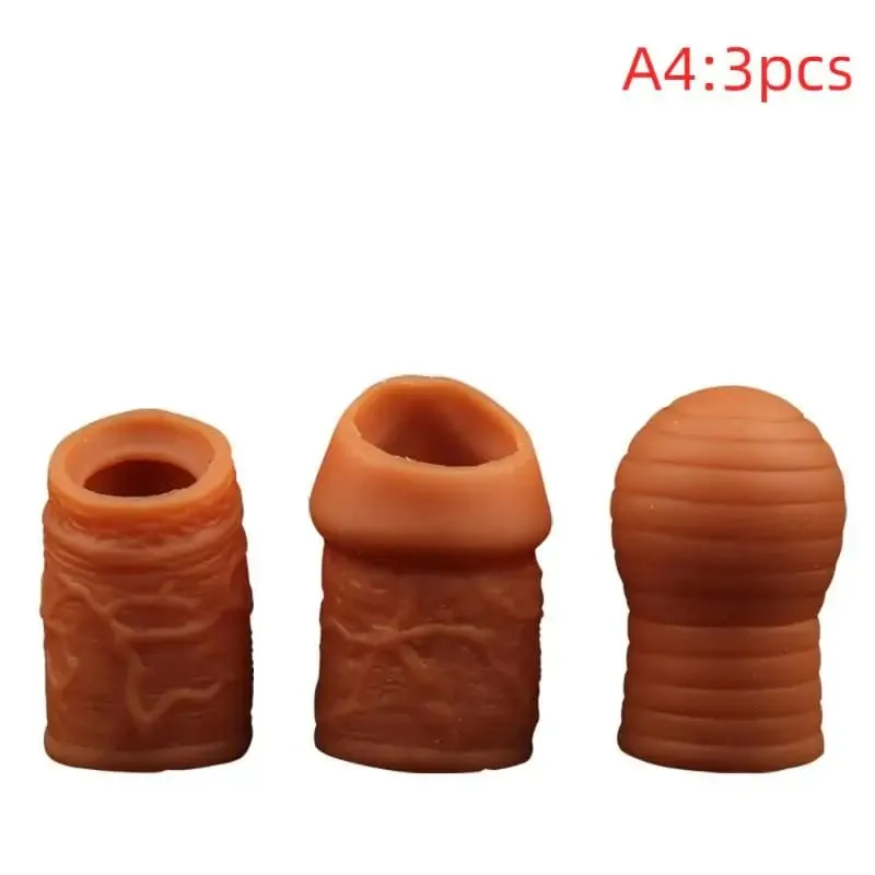 1/3Pcs Silicone Cock Ring Sex Toys For Men Penis Enlargement Glans Foreskin Rings Male Chastity Cage Penis Massage Lock Delay