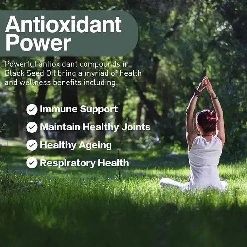 Black Seed Oil - Supports Immune Joint and Skin Health Provides Nutrition Healthy Aging Antioxidant Enhances Energy