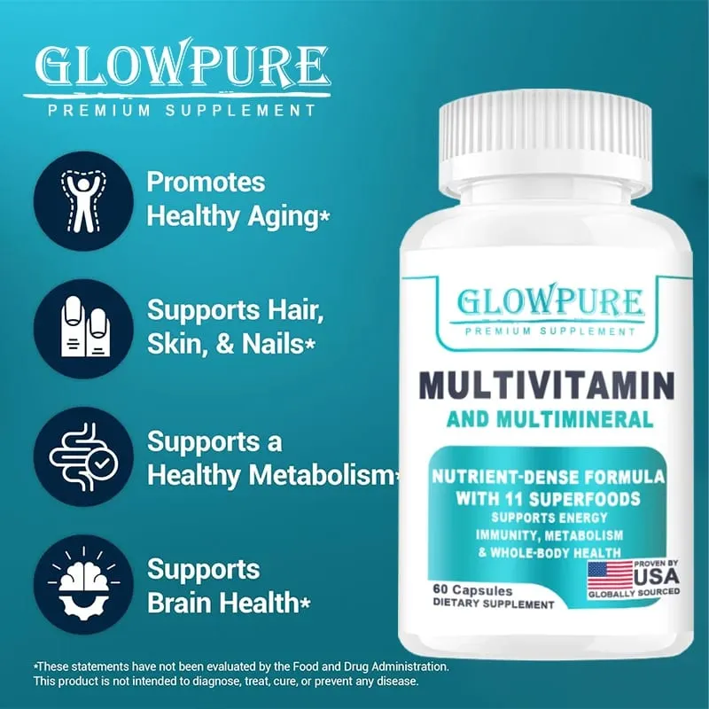 Multivitamínico orgânico para mulheres - alimento integral com vitamina C do complexo B D3 e K2 para imunidade, estresse, cabelo, pele e unhas