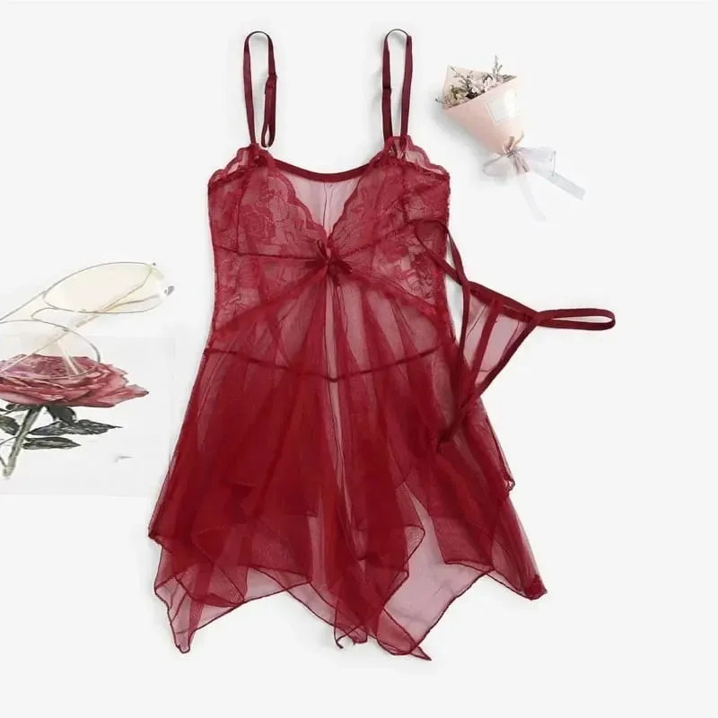 Sexy Lingerie For Fine Women Women'S Lace Fluoroscopy Beauty Tulle Elegant Reverie Sexy Lingerie Fantasy Tulle Intimate Set New