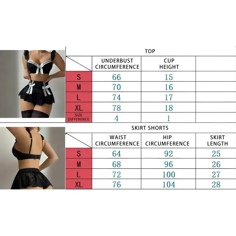 Sexy Lingerie Seamless Underwear Fancy Women Erotic Outfit Open Sexy Bra Set Fantasy Mini Skirt Bra Set Cosplay Costumes Women
