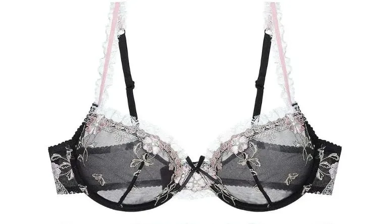 Delicate French Lace Lingerie Set White Mesh Embroidery Push‑Up Bra Panty Suit Plus Size Ladies Daily Wear Intimates