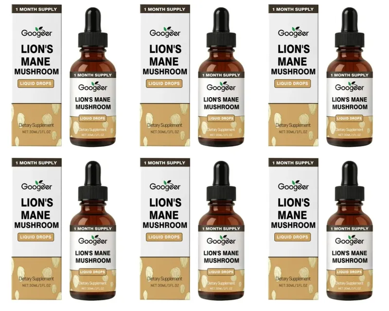 Googeer Lion's Mane Mushroom Flytande droppar minne och fokusstöd för kognitiv klarhet Mental smidighet Alkoholfri 30 ML — image 10