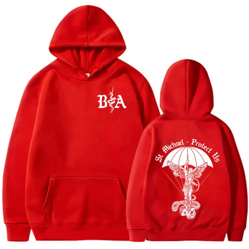 ST Michael Brothers in Arms Double Sided Print Hoodies Men's Women Clothing Fashion Sweatshirt Oversized Long Sleeve Pullovers