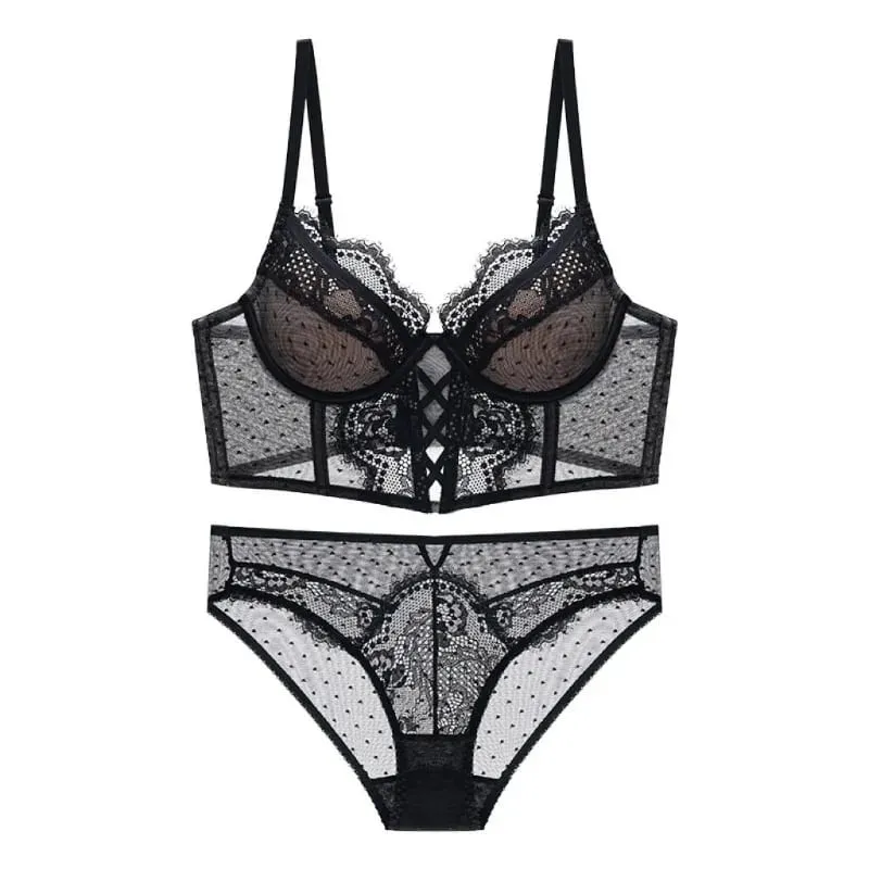 Push Up Dantel iç çamaşırı seti Kadınlar için Şeffaf Chemise Yumuşak Balenli Sutyen Kılçık Teddy Seksi Gelin Balayı Kıyafeti S-XL
