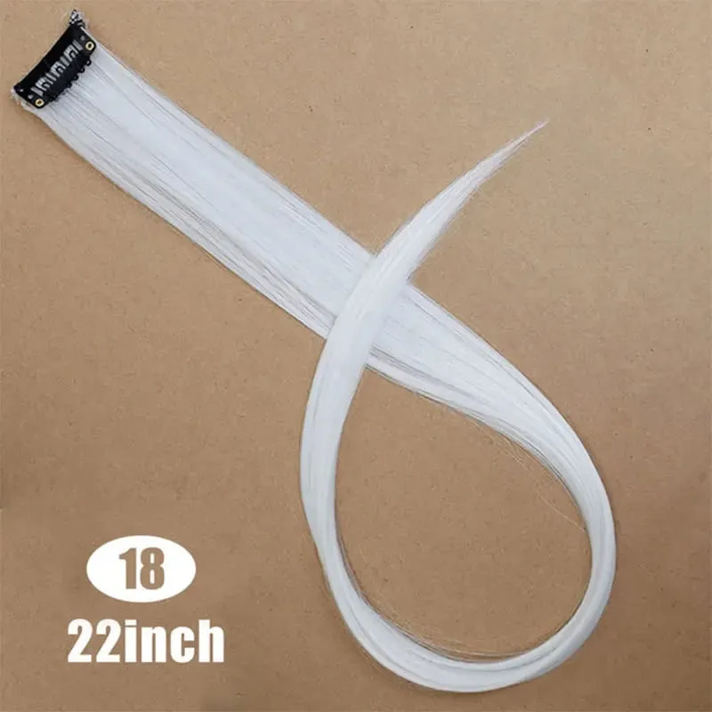 Fashion Color Hair Pieces Hanging Ear Dye Hair Extensions Color Strips One Clip Long Hair Extensions for Woman Daily Use