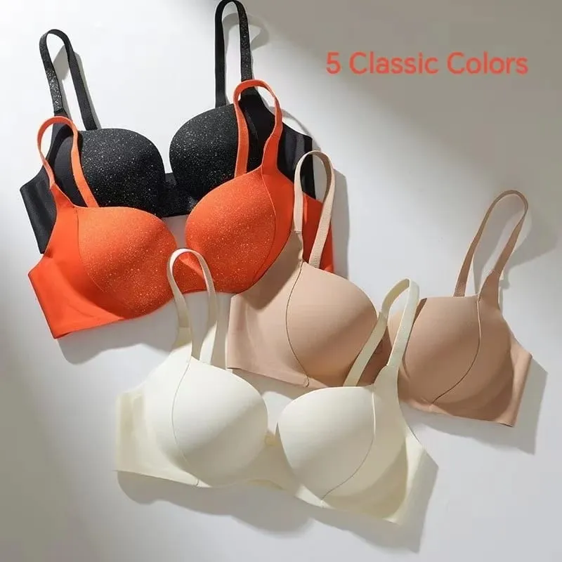 Sexy Rhinetone Push up Bra for Women with Adjustable Shoulder Straps Seamless Lifting Anti-sagging Lingerie