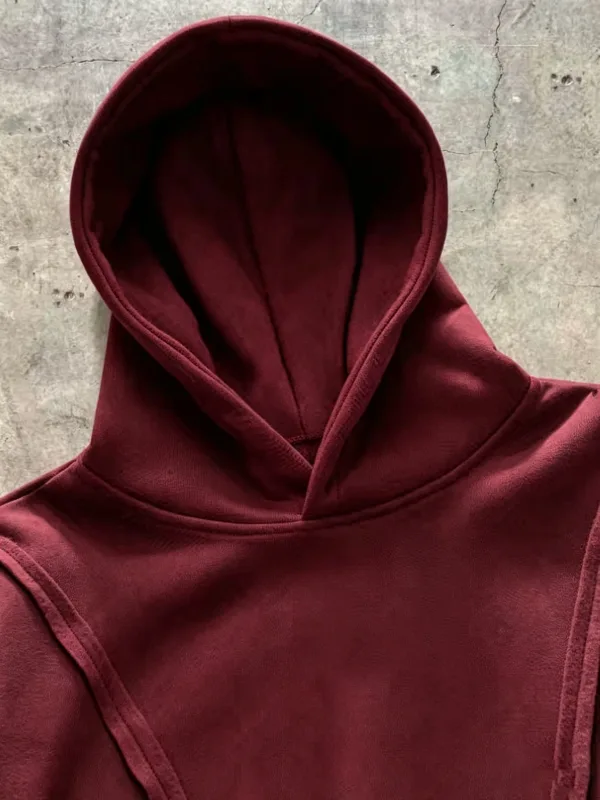 Men's hooded sweatshirt, warm and loose hooded sweater, pocket drawstring details, men's fall-winter sports jacket elastic cuffs