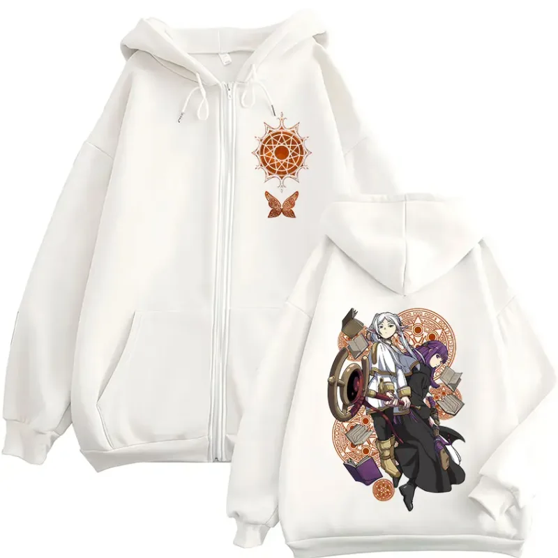 Anime Frieren: Beyond Journey's End Zipper Hoodies Men's Women Clothing Harajuku Fleece Zip Up Hooded Sweatshirts Jackets Coats — image 4