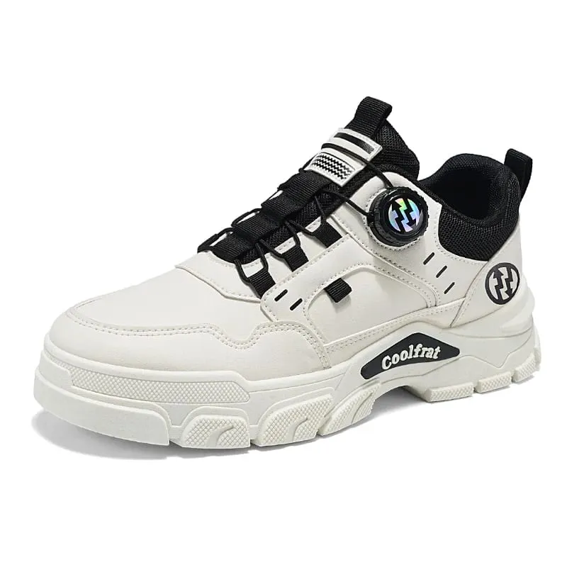 New Men's Shoes Low-top Rotating Buckle Sports Casual Trendy Outdoor Waterproof Work Shoes EVA Sole Rubber Zapatillas Hombre
