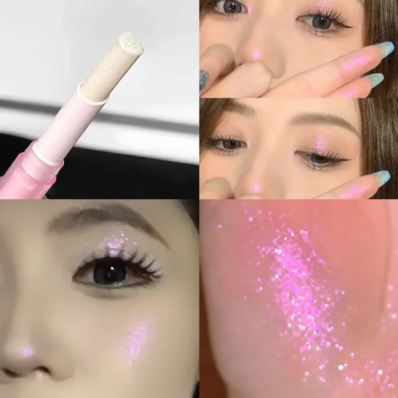 Sparkling Waterproof Eyeshadow Highlighter Pen Blue Diamond Jelly Eyeshadow Stick Glitter Pink Purple Eye Shadow Brighten Makeup