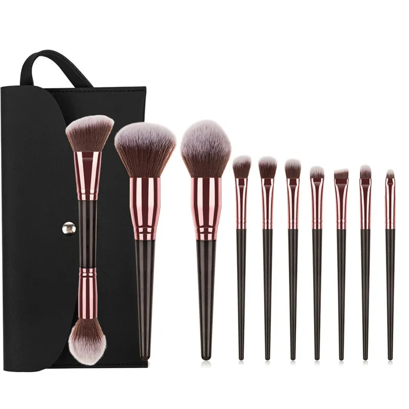 15Pcs Makeup Brushes Set with Storage Bag Soft Bristle Face Eye Brush Kit For Foundation Blush Eyeshadow Eyebrow Cosmetic Tools