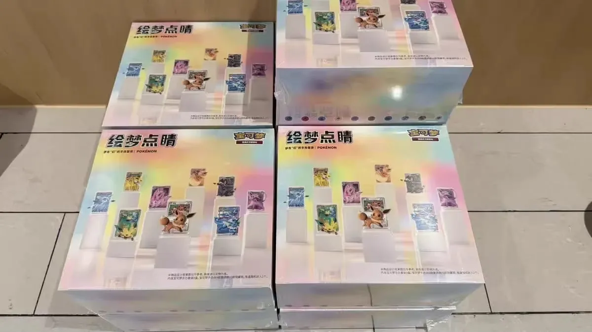 In Stock Original Pokemon Dream Painting Collection 151 Figure Set Vol.3 Booster Pack PTCG Eevee Figurine Sylveon Icons Box Gift