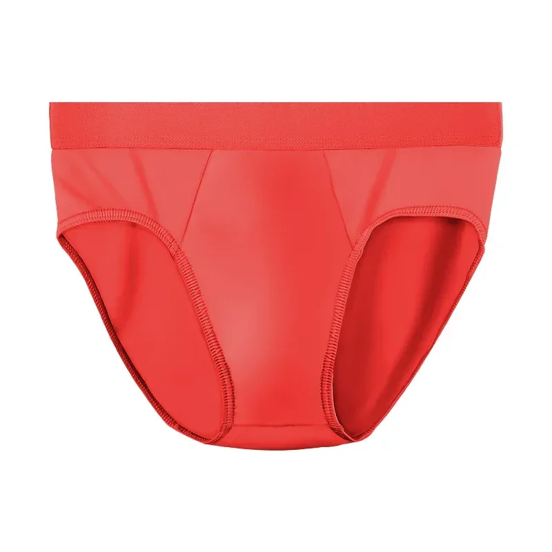 1pc Men's ice - silk underwear. Thin - style for summer, with U - convex briefs. solid - colored shorts